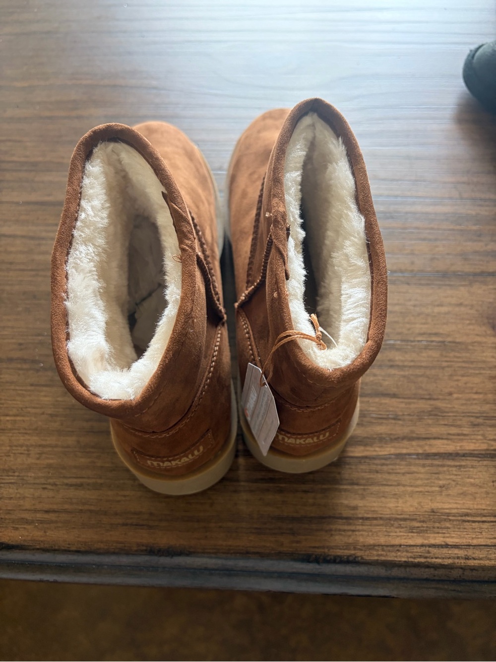 Womens Cozy Winter Boots - Brown Faux-Suede with Plush Lining size 9